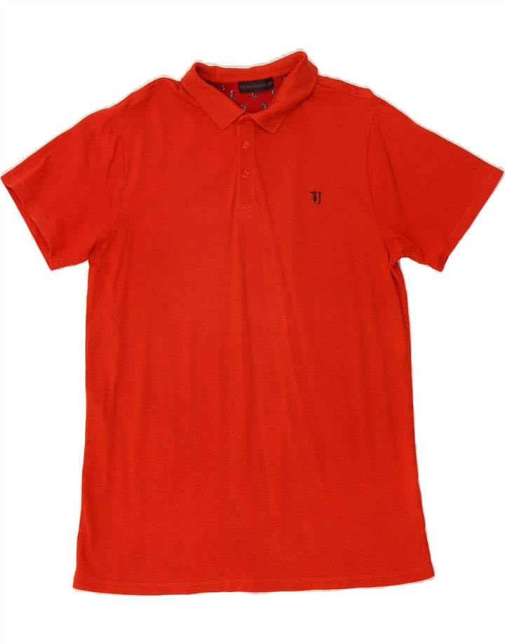 TRUSSARDI JEANS Mens Polo Shirt 3XL Red Vintage Trussardi Jeans and Second-Hand Trussardi Jeans from Messina Hembry 