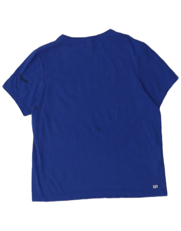 Lacoste Herre Grafisk T-Shirt Top Størrelse 7 XL Blå Bomuld