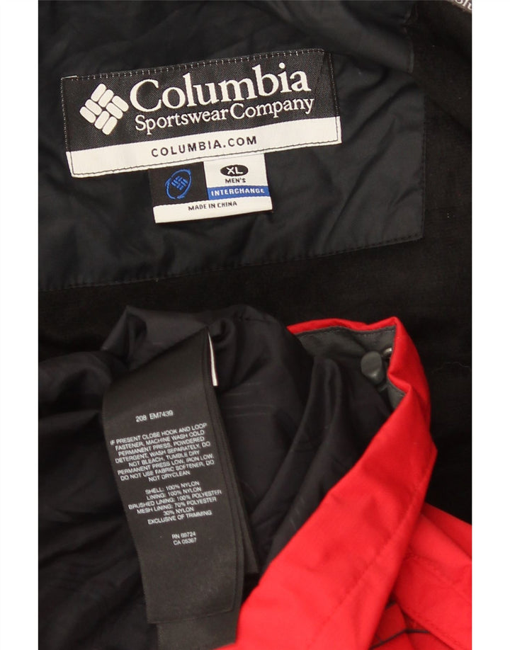Columbia Mens Interchange Windbreaker Jacket UK 42 XL Rød Colourblock