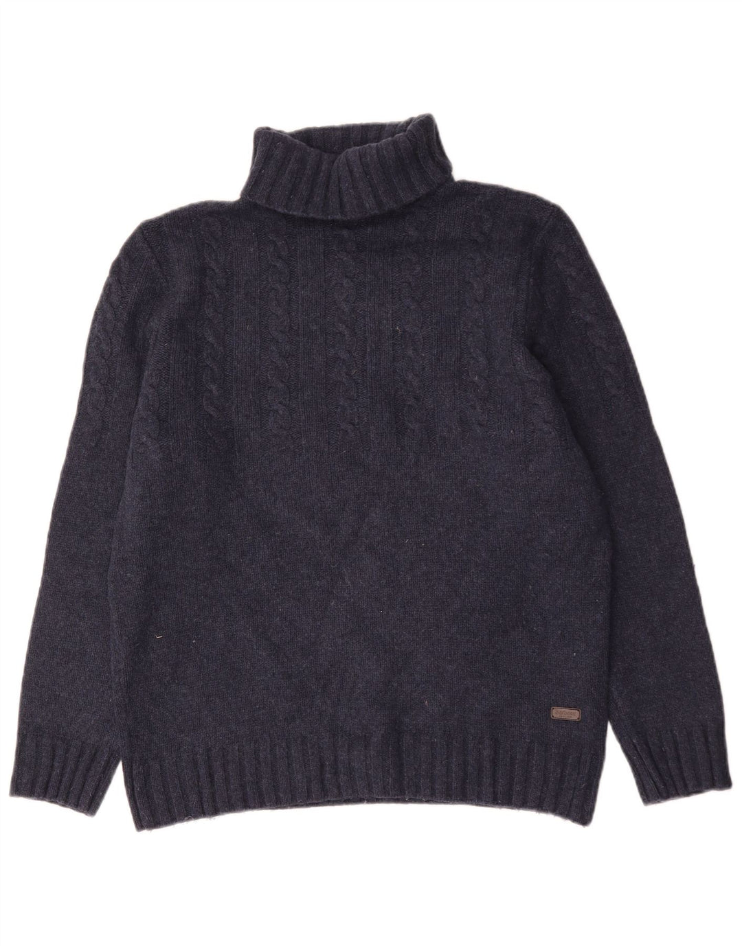 Barbour Herre rullehals sweater stor marineblå uld
