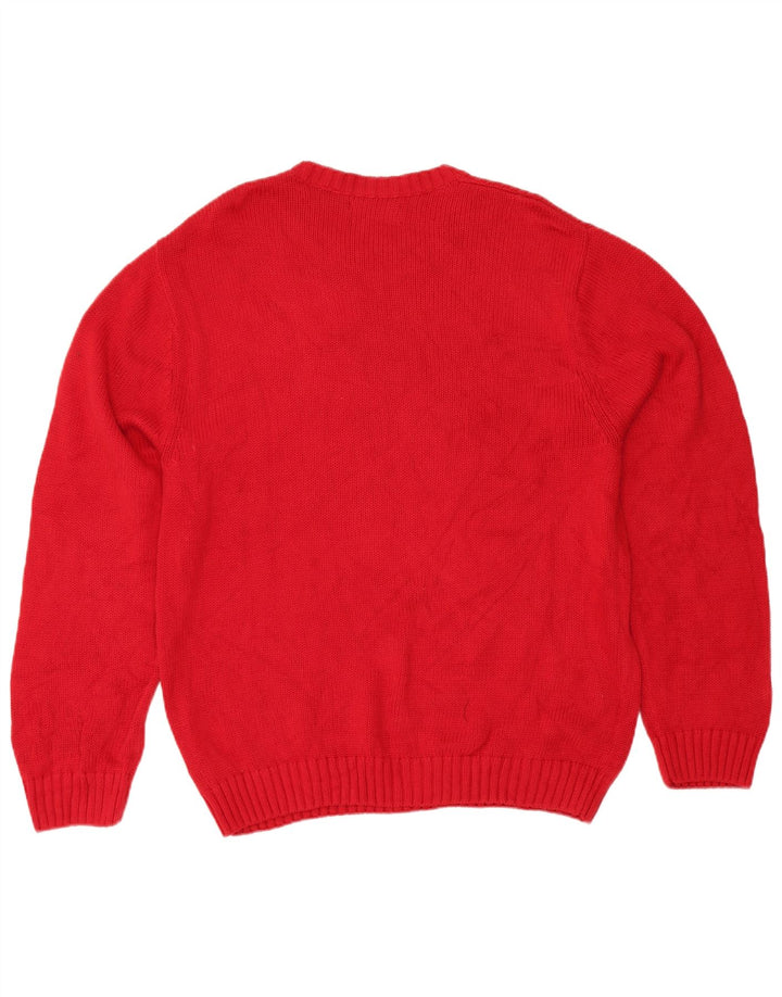 Chaps Herre Crew Neck Jumper Sweater Stor Rød Bomuld
