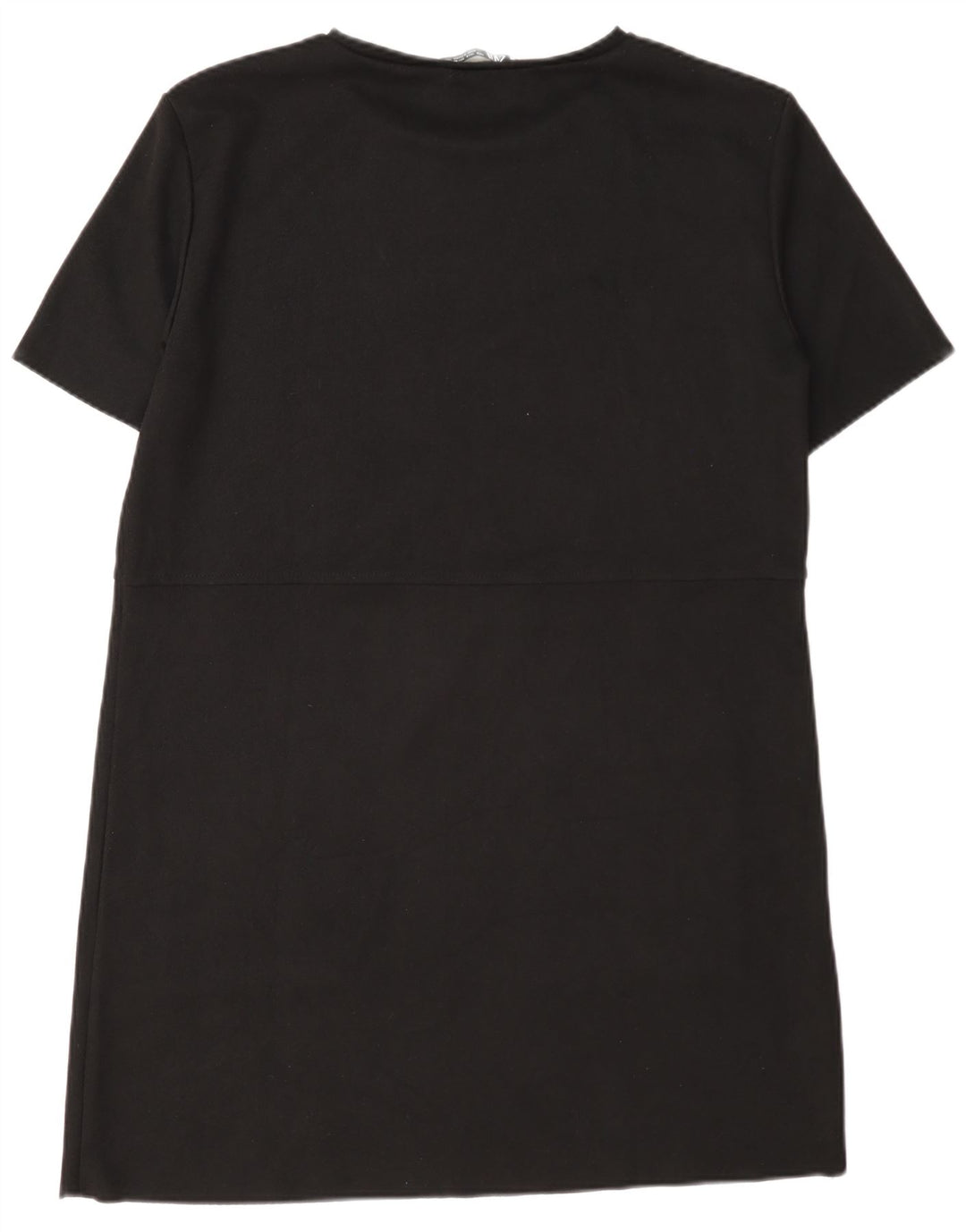 Zara Dame T-Shirt Kjole UK 16 Stor Sort Polyester