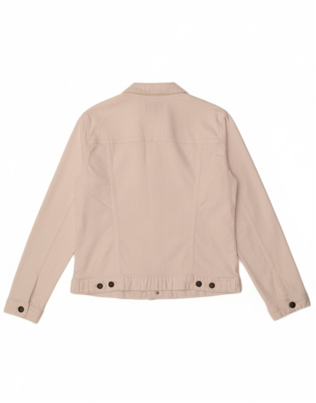 FAT FACE Womens Denim Jacket UK 14 Large White Cotton