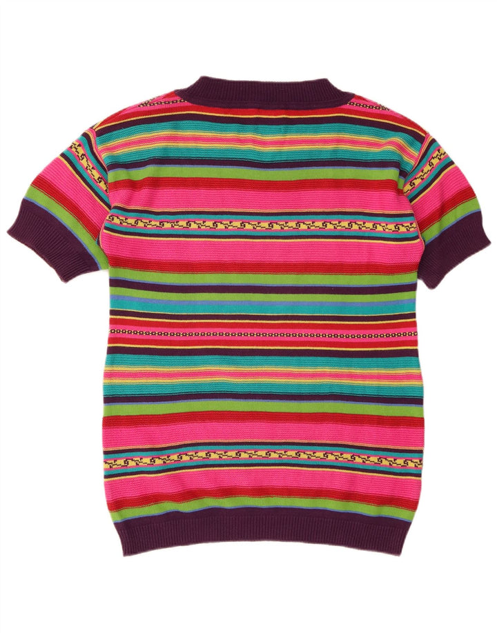 Stefanel Dame Boat Neck Jumper Sweater UK 10 Small Multicolored Striped