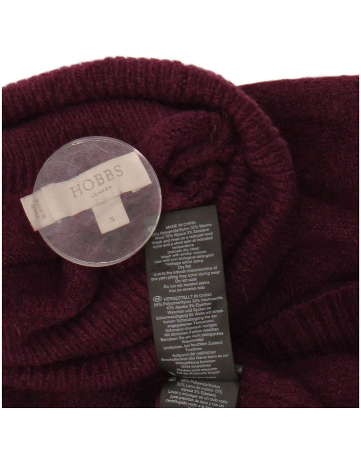 HOBBS Dame Oversized Roll Neck Jumper Sweater UK 10 Small Burgundy