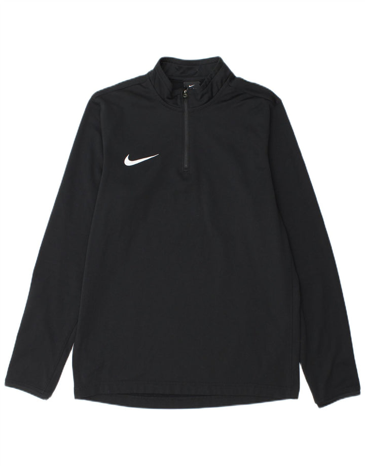Nike Herre Dri Fit Pullover med lynlås-hals Træningsdragt Top Medium Sort Polyester
