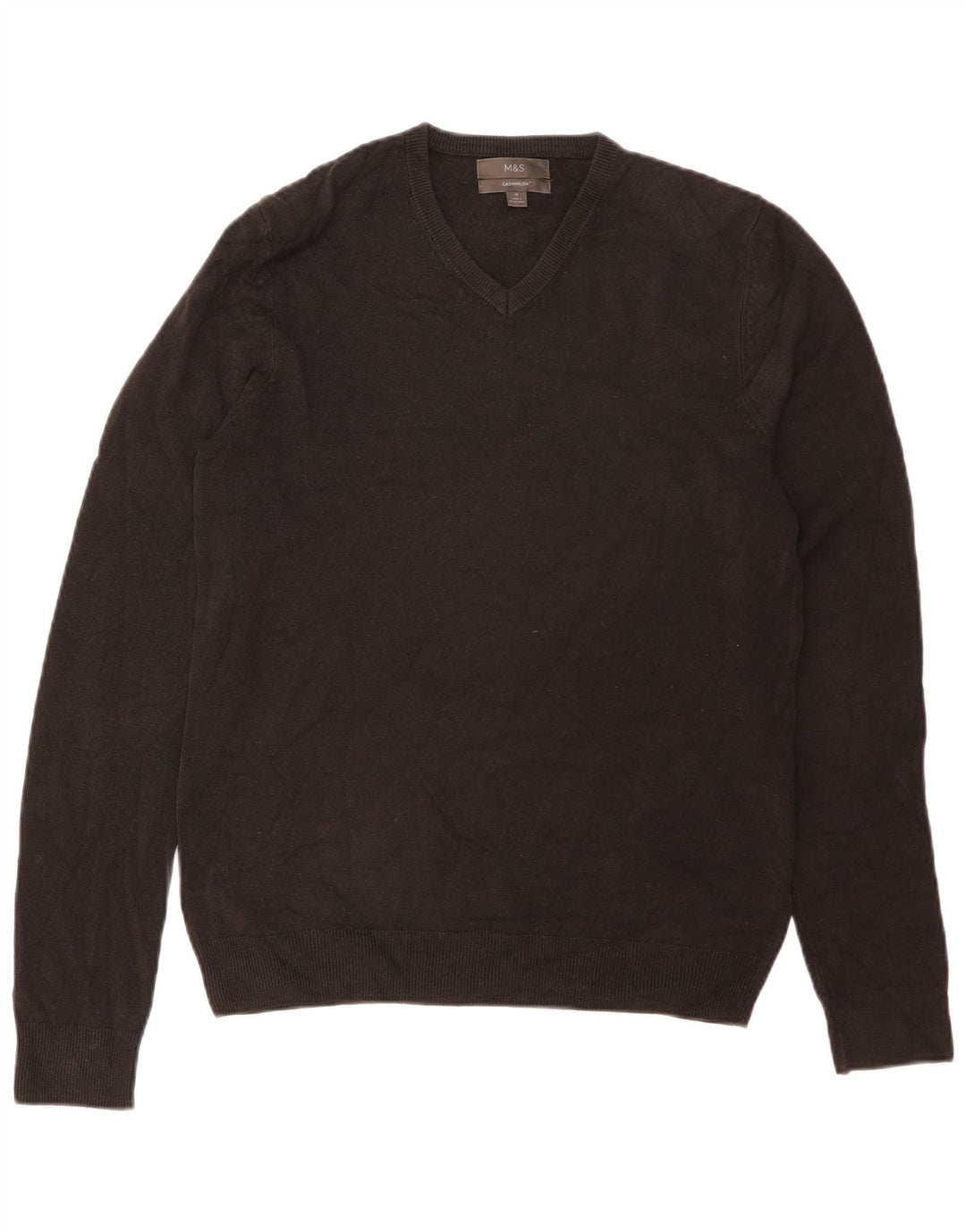 Marks & Spencer Herre V-hals sweater Medium Sort Akryl