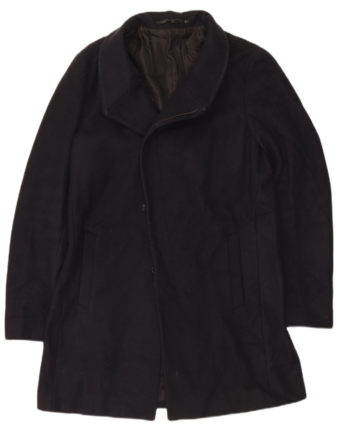 ALL SAINTS Herre Overfrakke UK 40 Large Black Wool