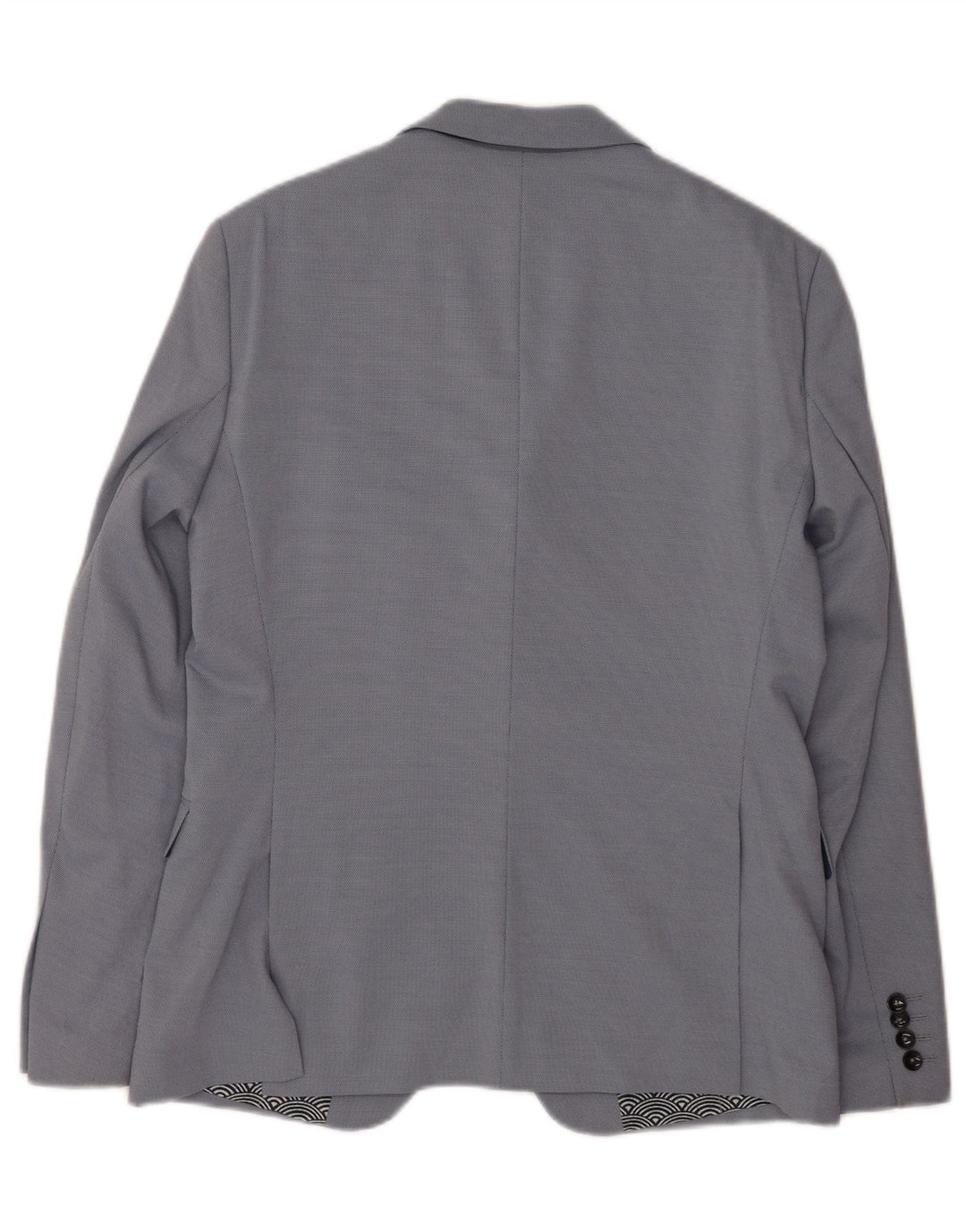 Zara Herre 2-knaps blazerjakke EU 52 Stor blå polyester