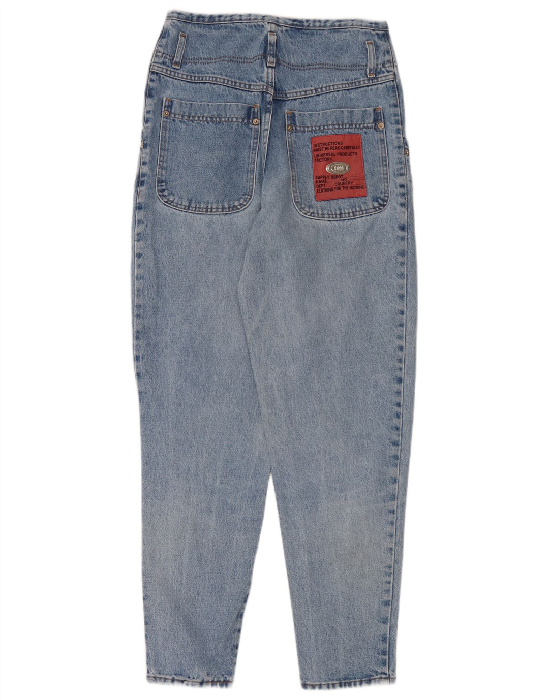 Vintage koniske jeans til kvinder Medium W28 L29 blå bomuld