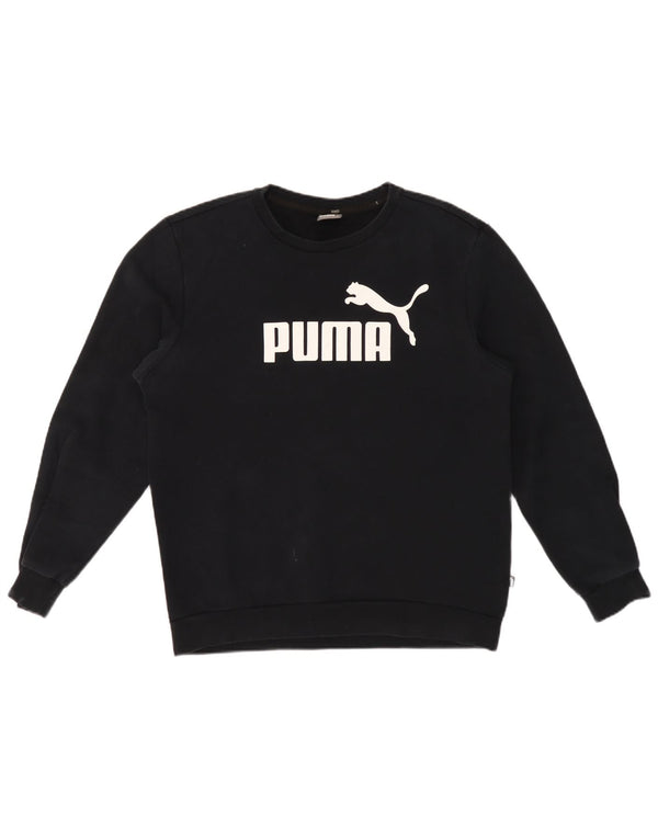 Puma Herre Grafisk Sweatshirt Jumper Medium Sort Bomuld