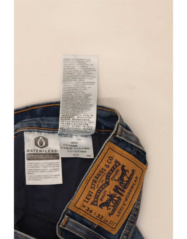 Levi's Herre 511 Slim Jeans W34 L32 Blå Bomuld