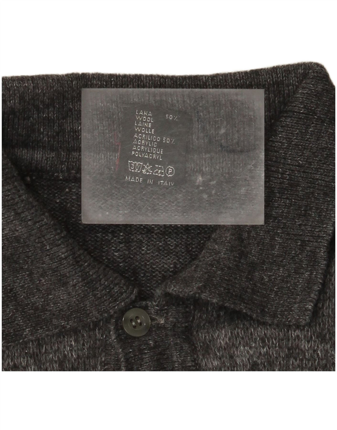 Rinaldi Herre Polo Neck Jumper Sweater Medium Grey Argyle/Diamond Wool