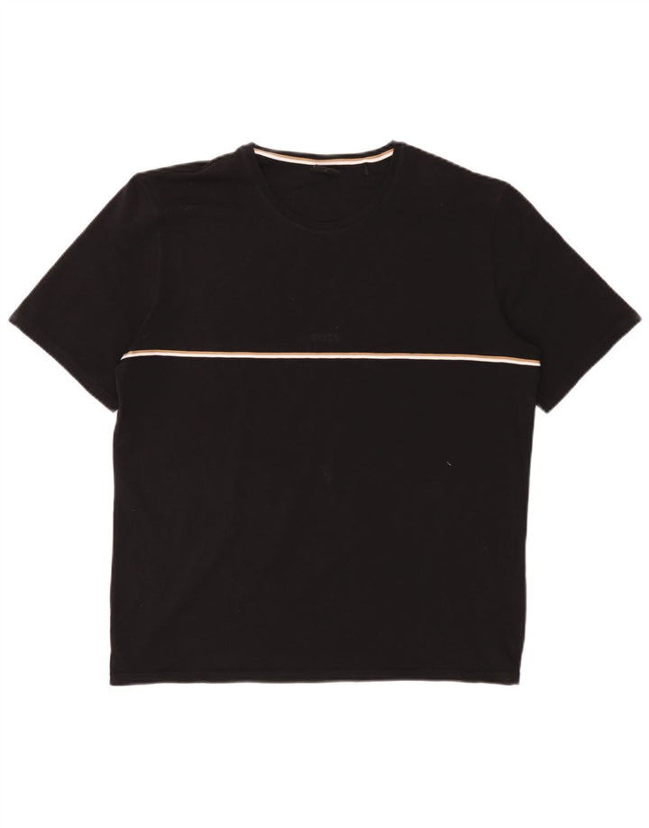 Hugo Boss Herre T-Shirt Top Medium Sort Bomuld