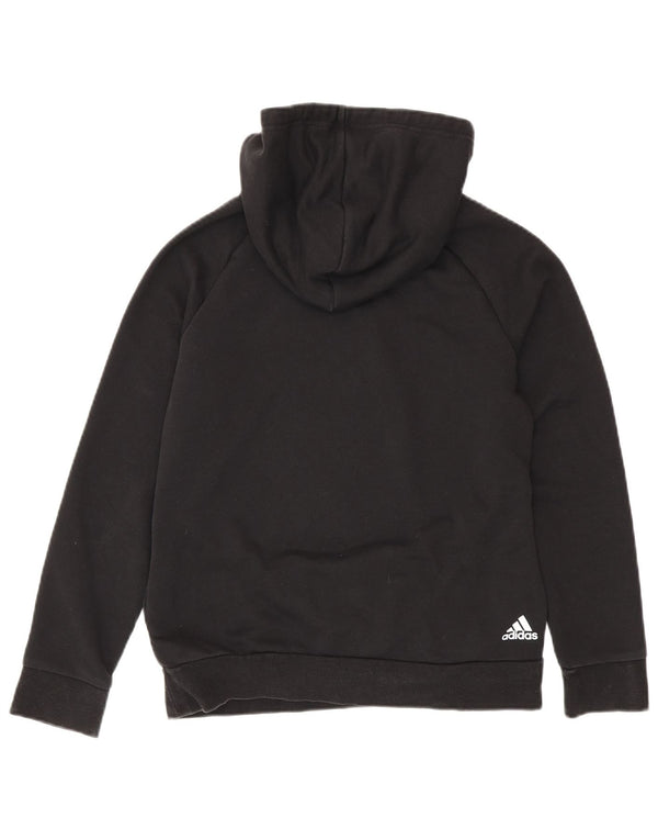 Adidas Graphic Hoodie Jumper UK 12/14 Medium Black Bomuld