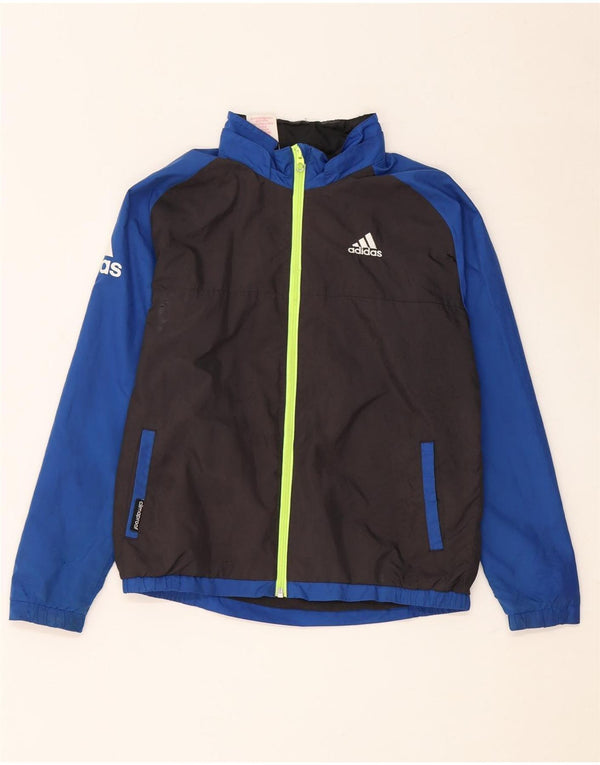 Adidas Boys Windbreaker Jacket 9-10 år Sort Colourblock Polyester