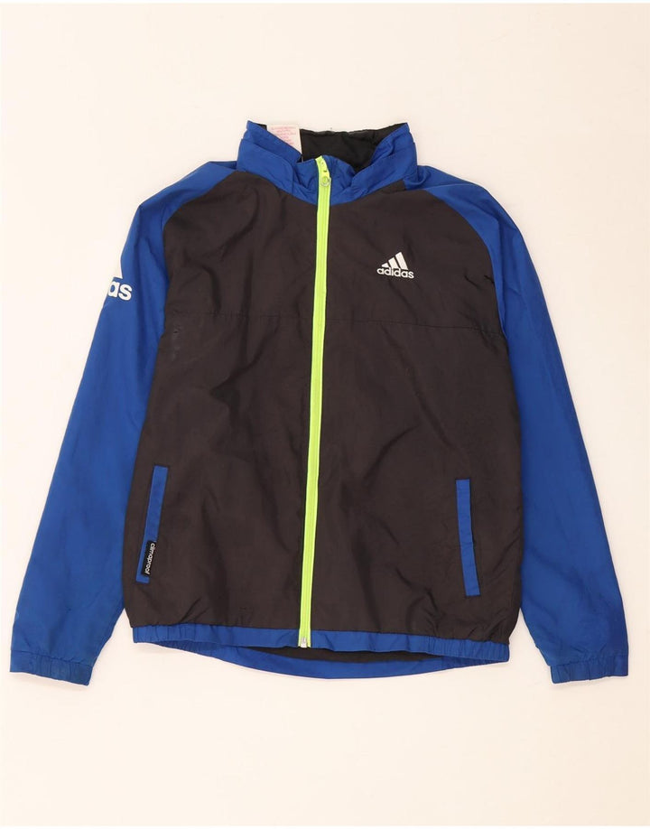 Adidas Boys Windbreaker Jacket 9-10 år Sort Colourblock Polyester