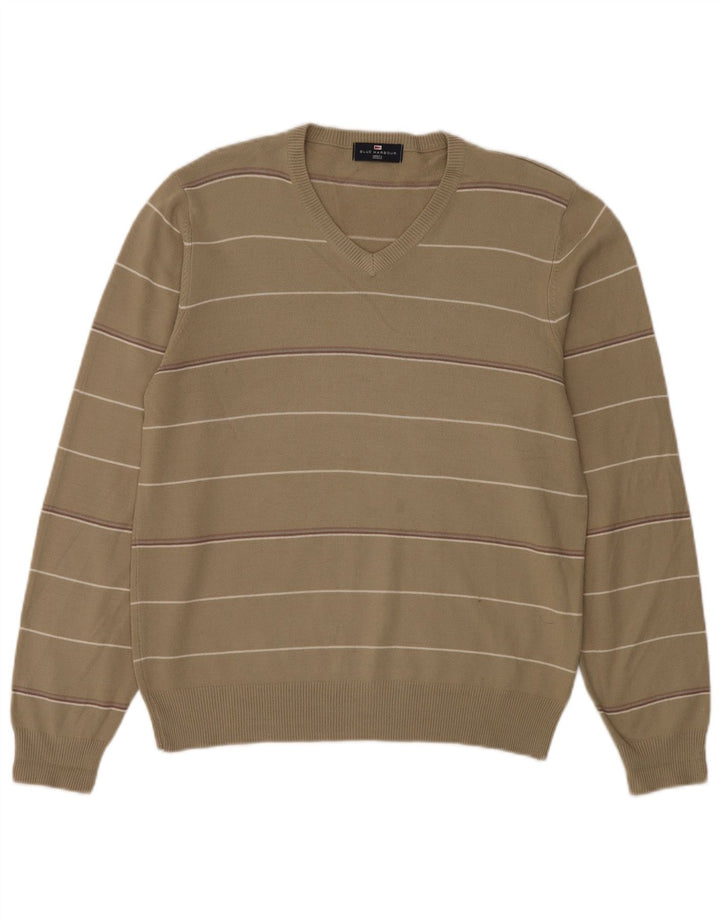 Marks & Spencer Herre Blue Harbor V-hals sweater Medium Khaki