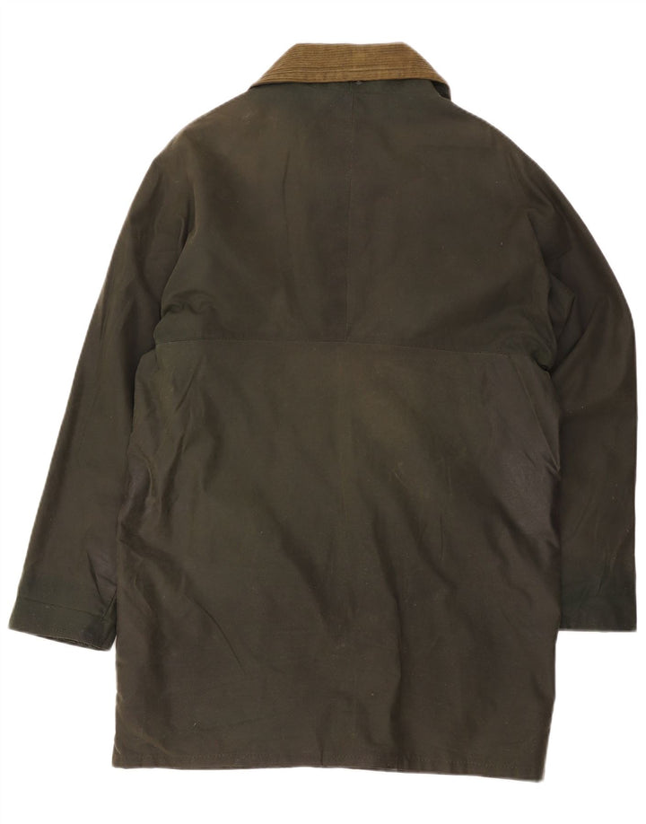 Vintage herre vokset bomuldsoverfrakke UK 36 Small Khaki