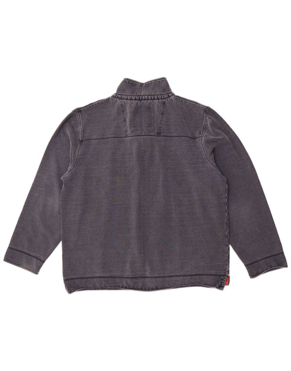 Besætningstøj Herre Zip Neck Sweatshirt Jumper 2XL Navy Blue Bomuld