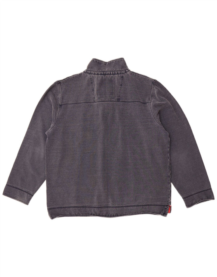 Besætningstøj Herre Zip Neck Sweatshirt Jumper 2XL Navy Blue Bomuld