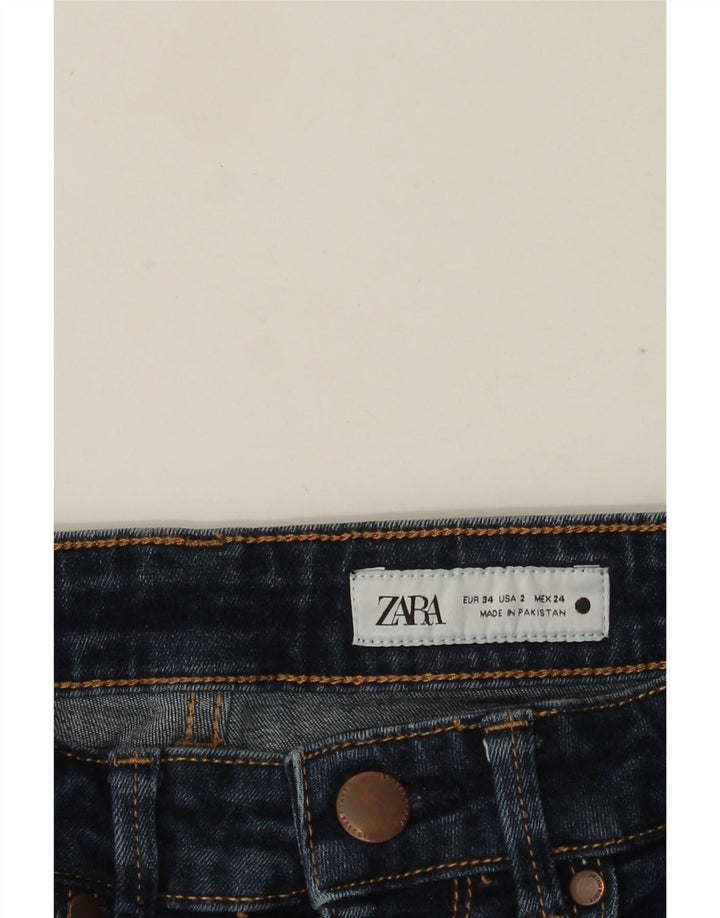Zara Dame Flared Jeans EU 34 2XS W24 L32 Marineblå