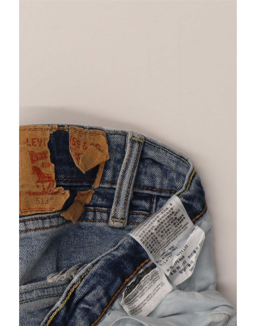 Levi's Herre 513 Slim Straight Jeans W34 L32 Blå Bomuld