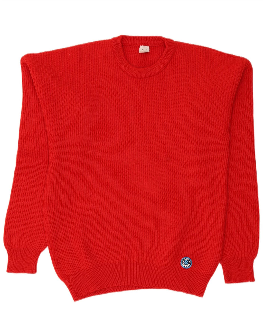Vintage Herre Crew Neck Jumper Sweater IT 52 Stor rød uld