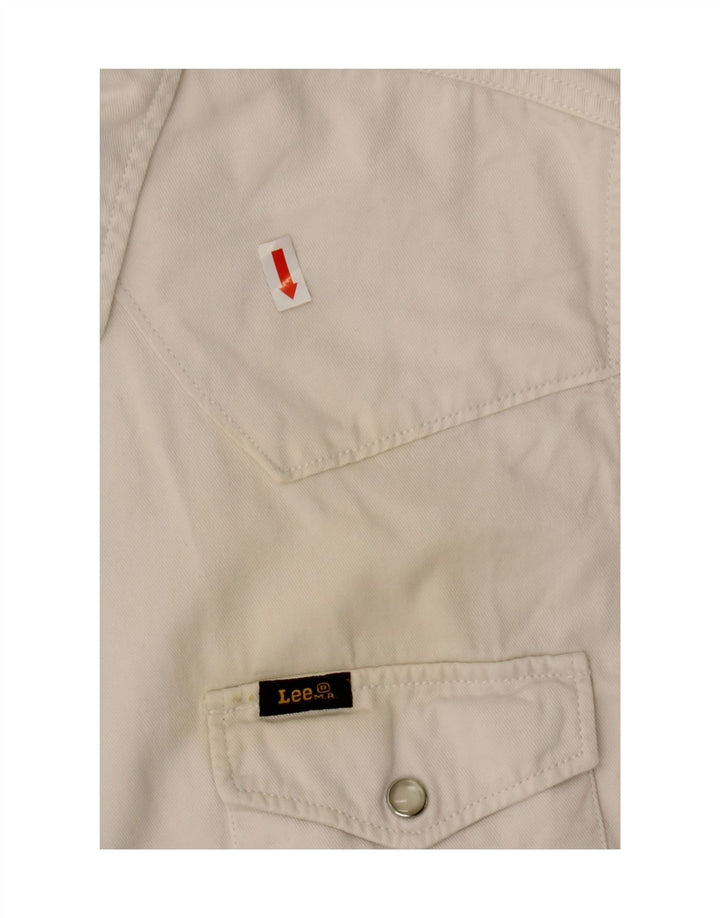 Lee Dame Denim Shirt UK 14 Medium White Bomuld