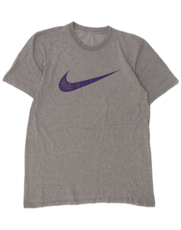 Nike Herre Standard Fit Grafisk T-Shirt Top UK 38/40 Medium Grey Bomuld