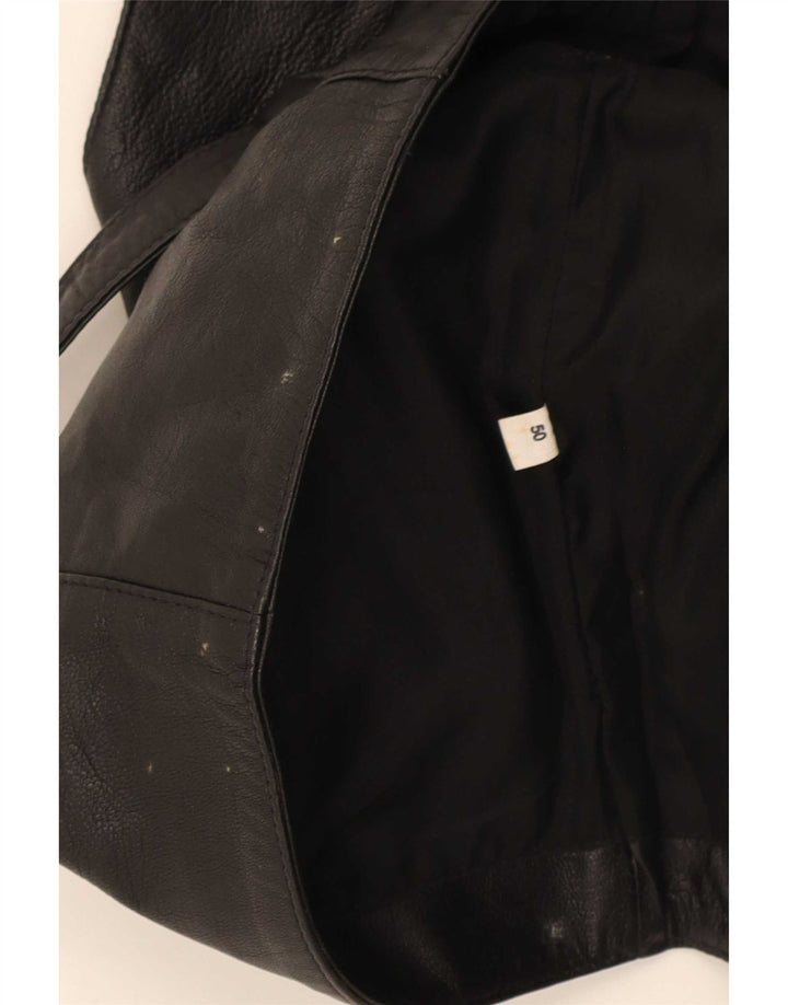 Vintage herre lædervest IT 50 Medium Sort