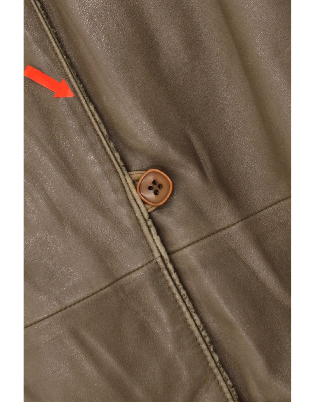 Vintage læderjakke til kvinder IT 44 Medium Khaki Læder