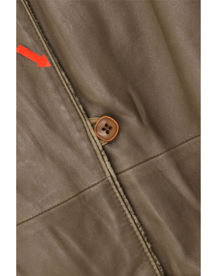 Vintage læderjakke til kvinder IT 44 Medium Khaki Læder