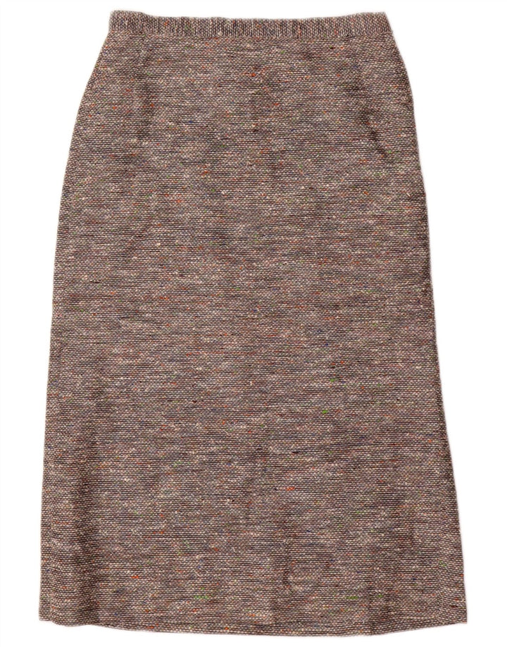 Vintage kvinders 4-knaps 2-delt nederdelsæt UK 10 Small W26 Grå Flecked