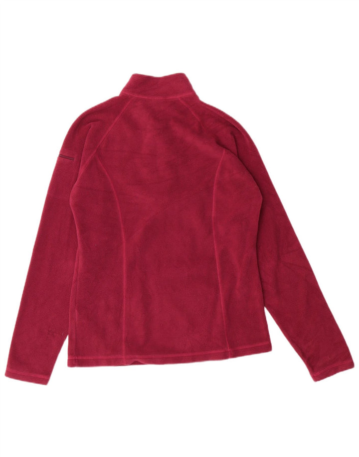 L.L.Bean Womens Zip Neck Fleece Jumper UK 6 XS Maroon Polyester