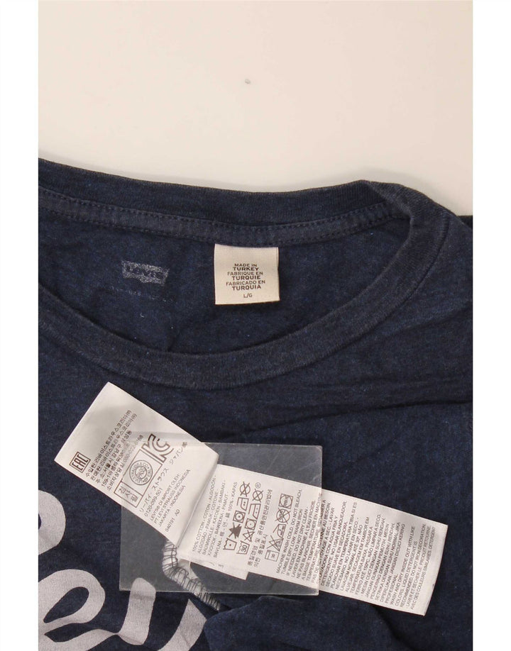 Levi's Herre grafisk T-shirt Top Stor marineblå bomuld