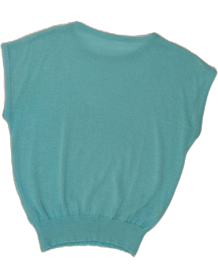 VINTAGE Womens Vest Tank Top UK 14 Large Turquoise Vintage Vintage and Second-Hand Vintage from Messina Hembry 