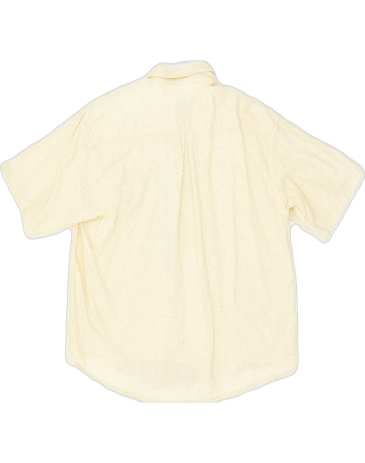 FERRE Mens Short Sleeve Shirt Medium Yellow Cotton | Vintage Ferre | Thrift | Second-Hand Ferre | Used Clothing | Messina Hembry 