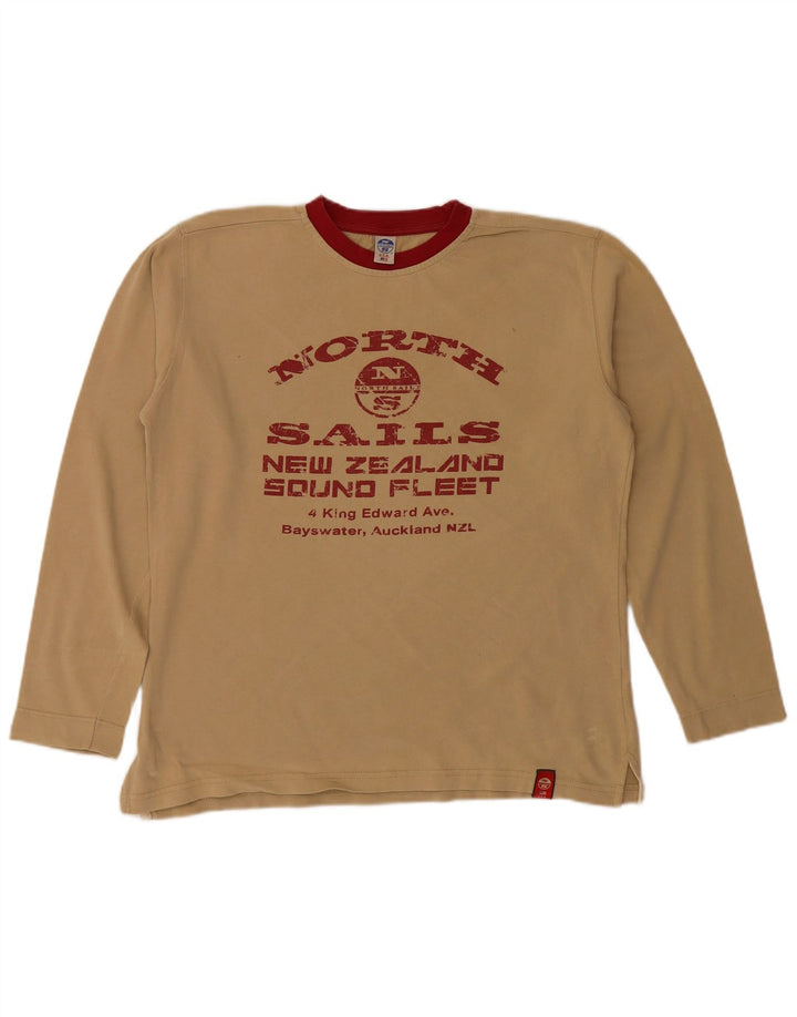 North Sails Herre Grafisk Top Langærmet Stor Beige Colourblock Bomuld