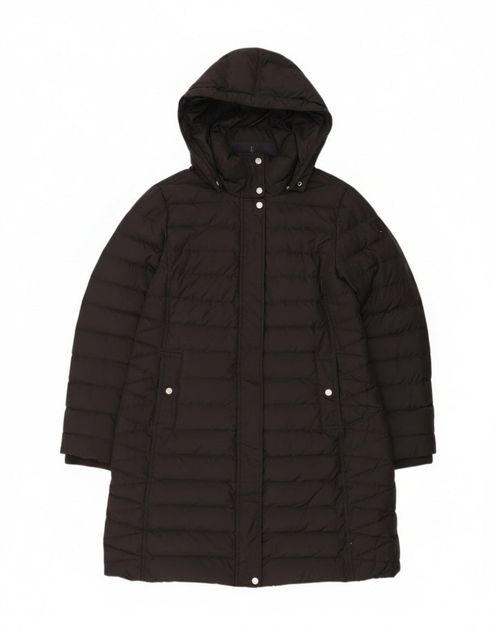 Tommy Hilfiger Dame Hætte Polstret Frakke UK 14 Stor Sort Polyester