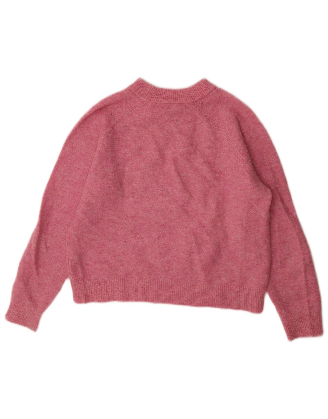 Zara Womens Oversized Crew Neck Jumper Sweater UK 10 Small Pink Nylon