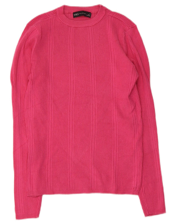 Marks & Spencer Dame sweater med rund hals DK 10 Small Pink Viscose