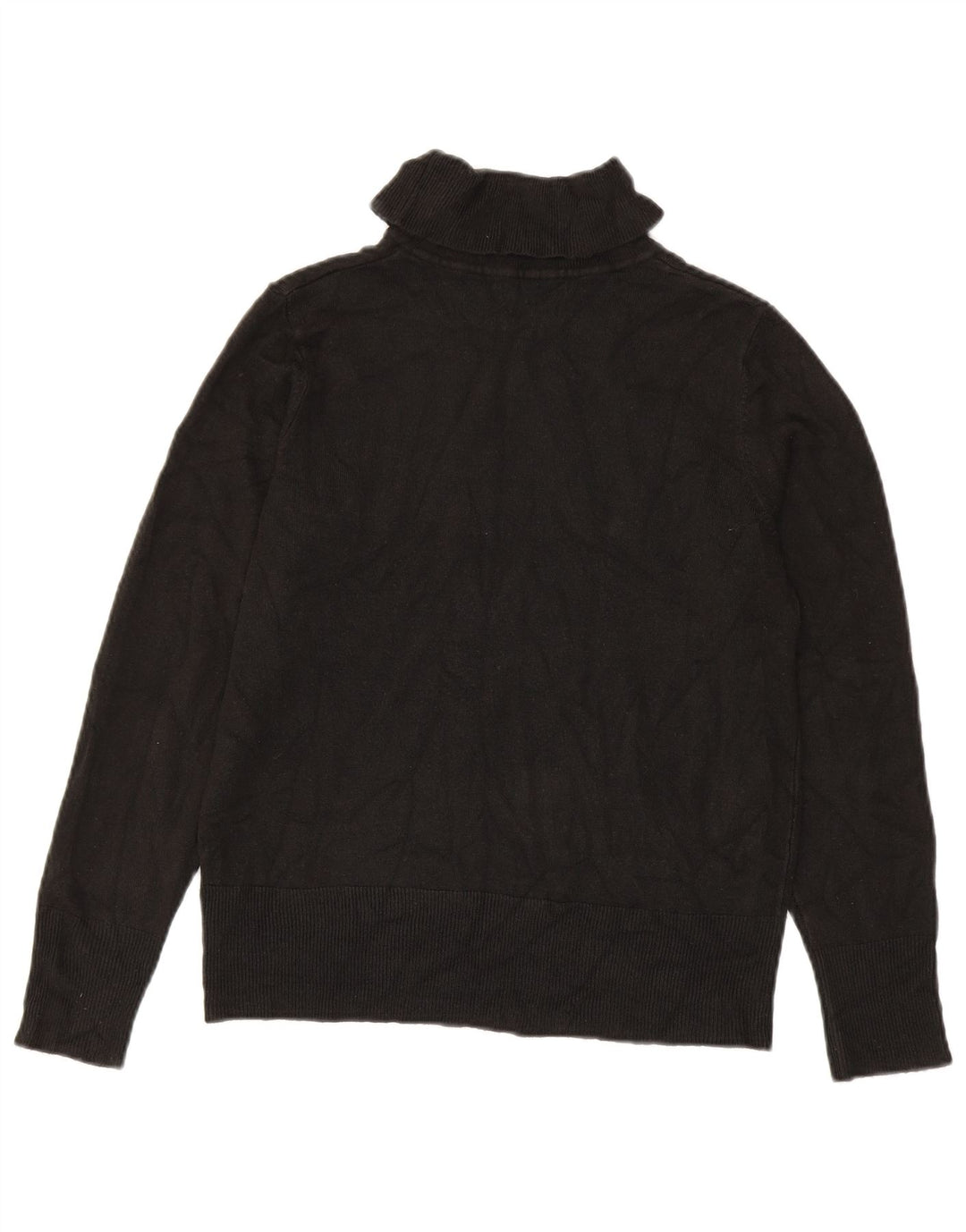 Marks & Spencer Dame Roll Neck Jumper Sweater UK 14 Medium Sort Akryl