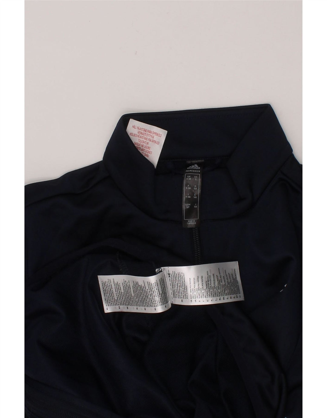 ADIDAS Boys Graphic Tracksuit Top Jacket 9-10 Years Navy Blue Polyester Vintage Adidas and Second-Hand Adidas from Messina Hembry 