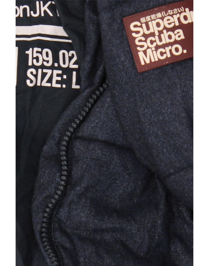 Superdry Polstret hættejakke til mænd UK 40 Stor marineblå polyester