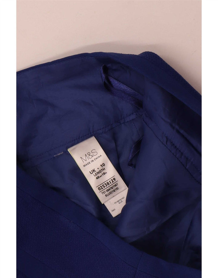 Marks & Spencer Mininederdel til kvinder UK 10 Small W30 Blue Polyester