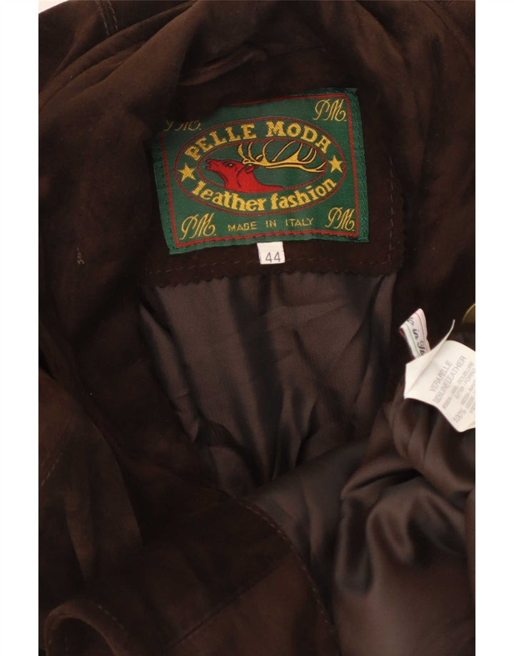 Pelle Moda Dame Ruskind Overfrakke IT 44 Medium Brun Læder