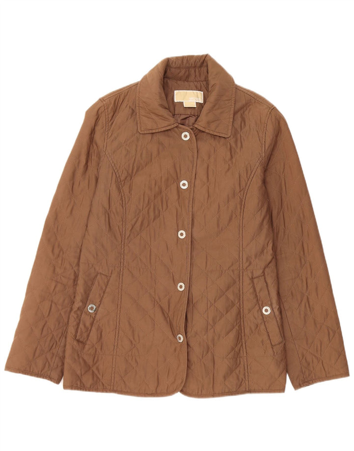 Michael Kors Quiltet jakke til kvinder UK 14 Medium Brun Polyester