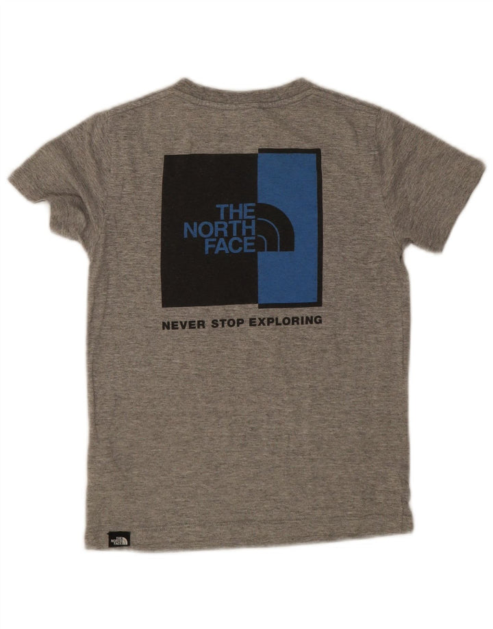 The North Face Boys Grafisk T-Shirt Top 9-10 år Medium Grå Flecked