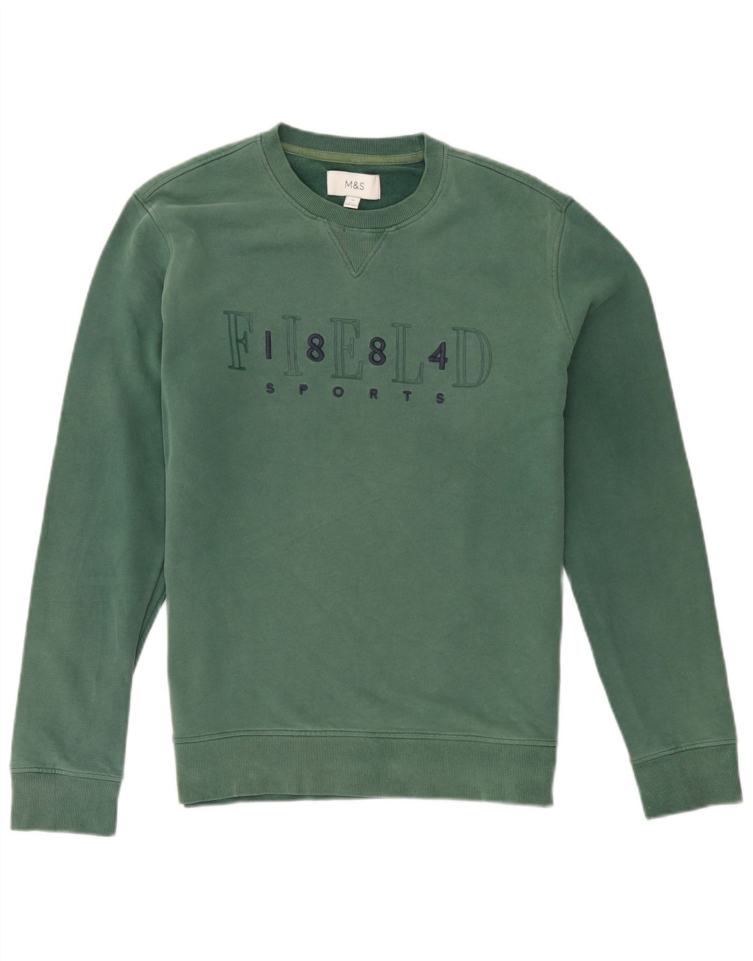 Marks & Spencer Herre Grafisk Sweatshirt Jumper Medium Grøn Bomuld